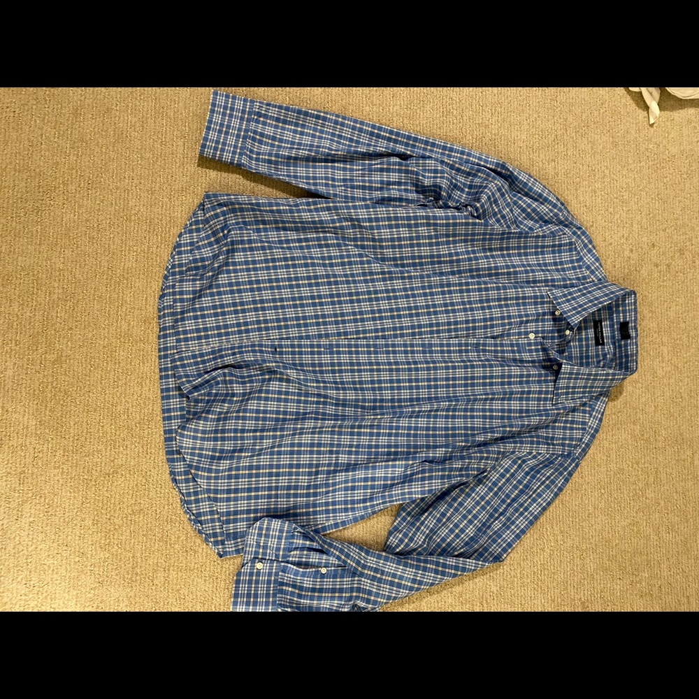Long Sleeve Peter Millar blue dress shirt